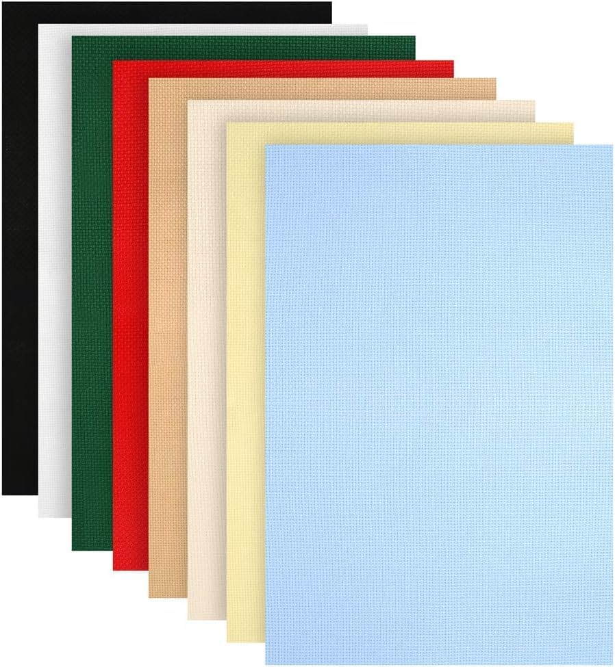 Caydo 8 Pieces Aida Cloth 8 Color 14 Count Classic Reserve Cross
