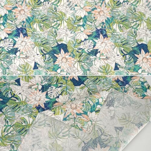 8Pcs 18 x 22 Inch Cotton Fabric Bundle - Floral Stripe