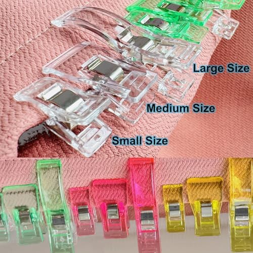 Sewing Clips Fabric Clips, Medium Size 50 PCS Quilt Clips in Clear Box