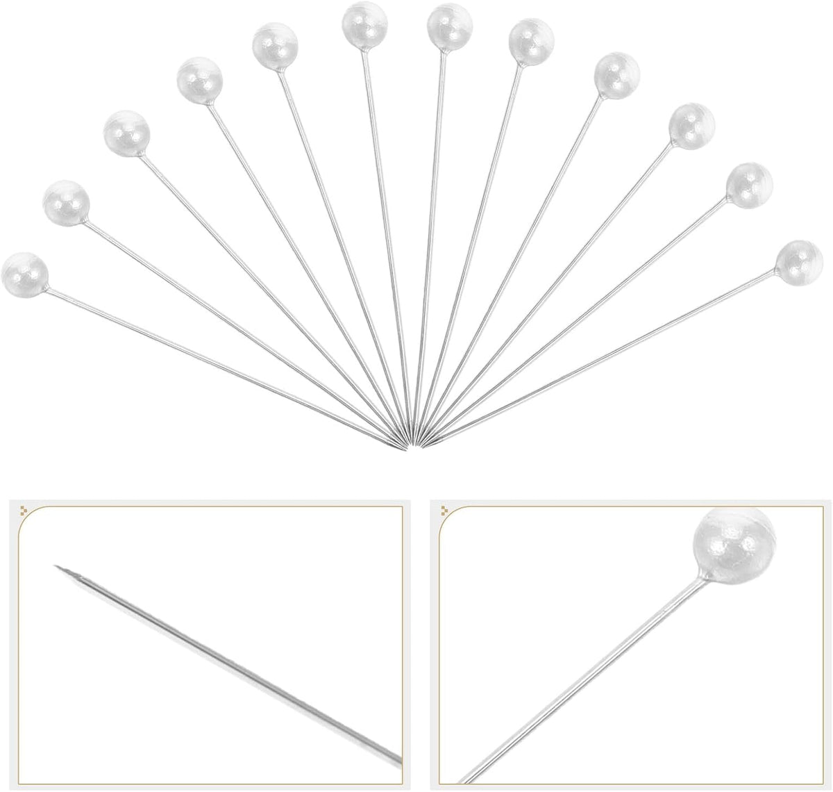 Straight Pins 20 Boxes White Stainless Steel for Dressmaking and