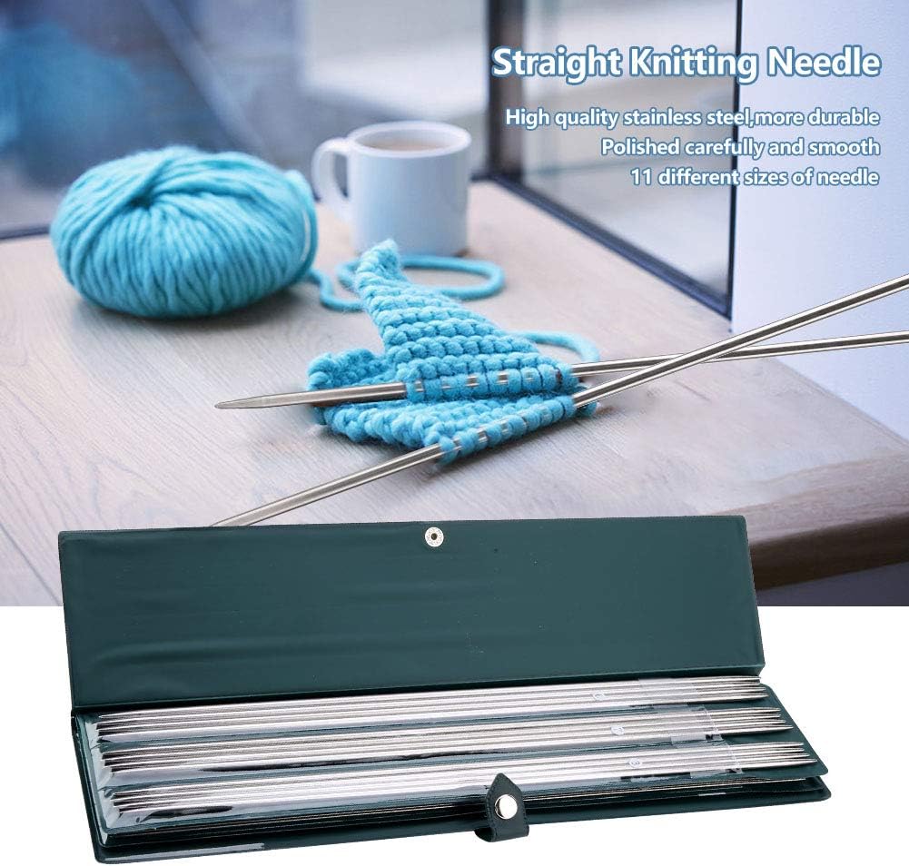 Respicefinem Knitting Needles 25cm/36cm 44 Pieces Stainless Steel