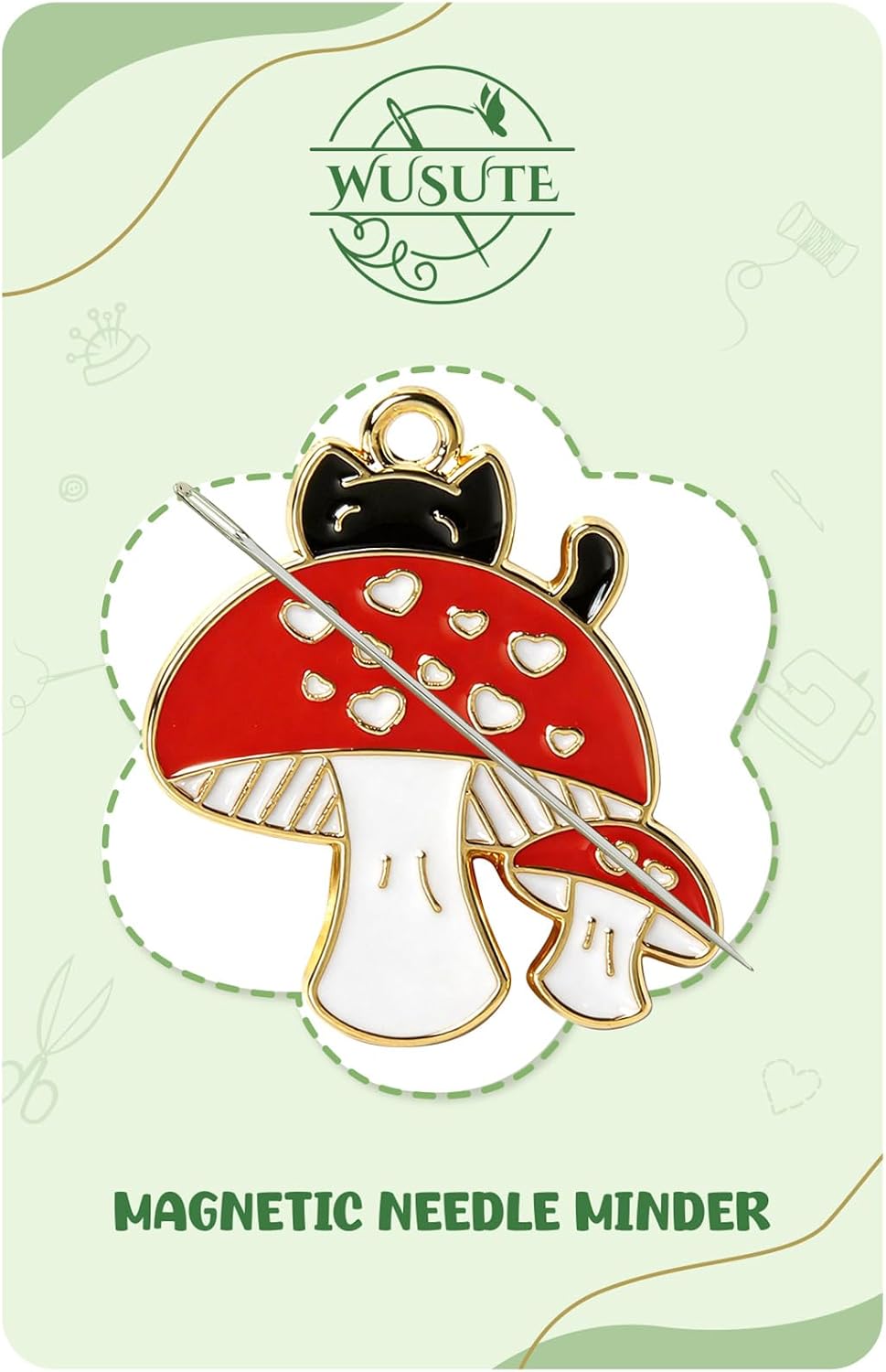 WUSUTE Cat Needle Minder for Cross Stitch, Cute Cartoon Needle Minder