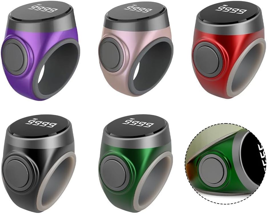 Digital Ring Counter with LCD Display, Type-C Rechargeable Electronic