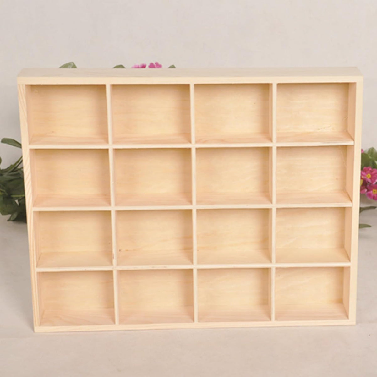 Wooden Organizer Box Storage Divider Holder Showcase Display Tray
