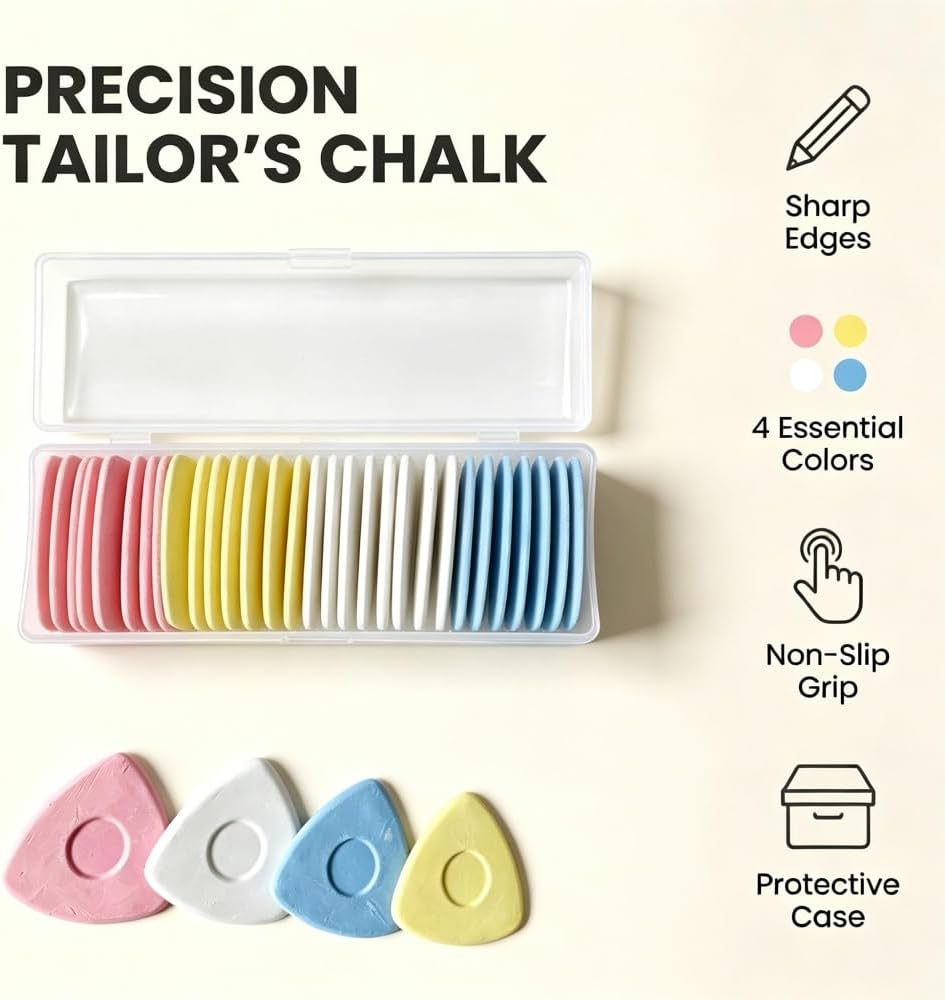 KUILONGT Tailors Chalk 30 Pcs,Triangle Sewing Fabric Chalk for