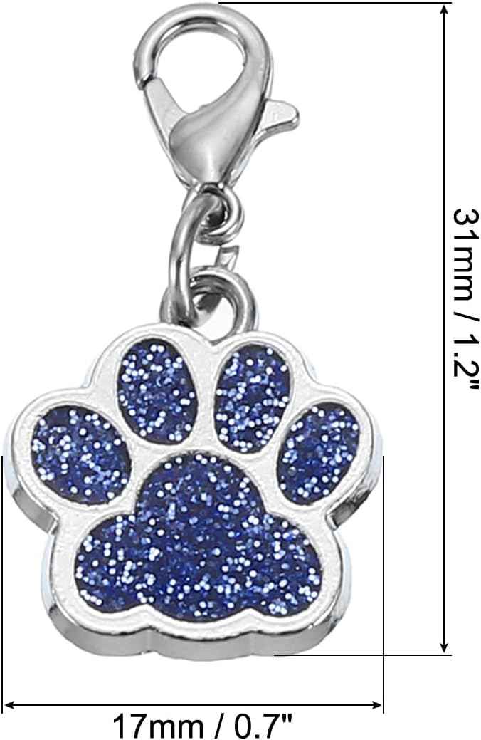 PATIKIL Dog Paw Crochet Stitch Markers, 12 Pack Metal Pendants Charm