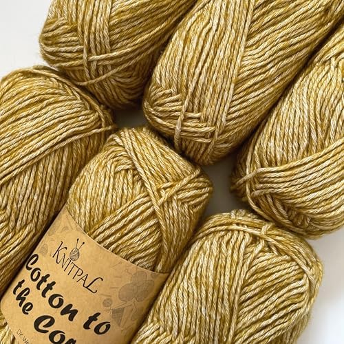 Cotton to The Core #3 DK Cotton Yarn,6-Pack(852Yds/300G) Butterscotch
