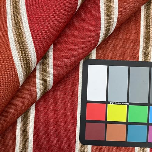 Malbers in Red | Outdoor Waterproof Upholstery Fabric | Stripes