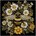 Bee Flowers Stamped Cross Stitch Kits Embroidery Starter Kit for