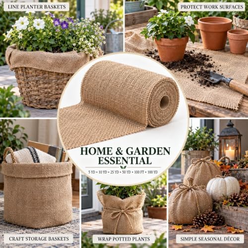 Sedona Designz 18" Wide Burlap Roll – 100% Natural Jute Fabric – 9 oz