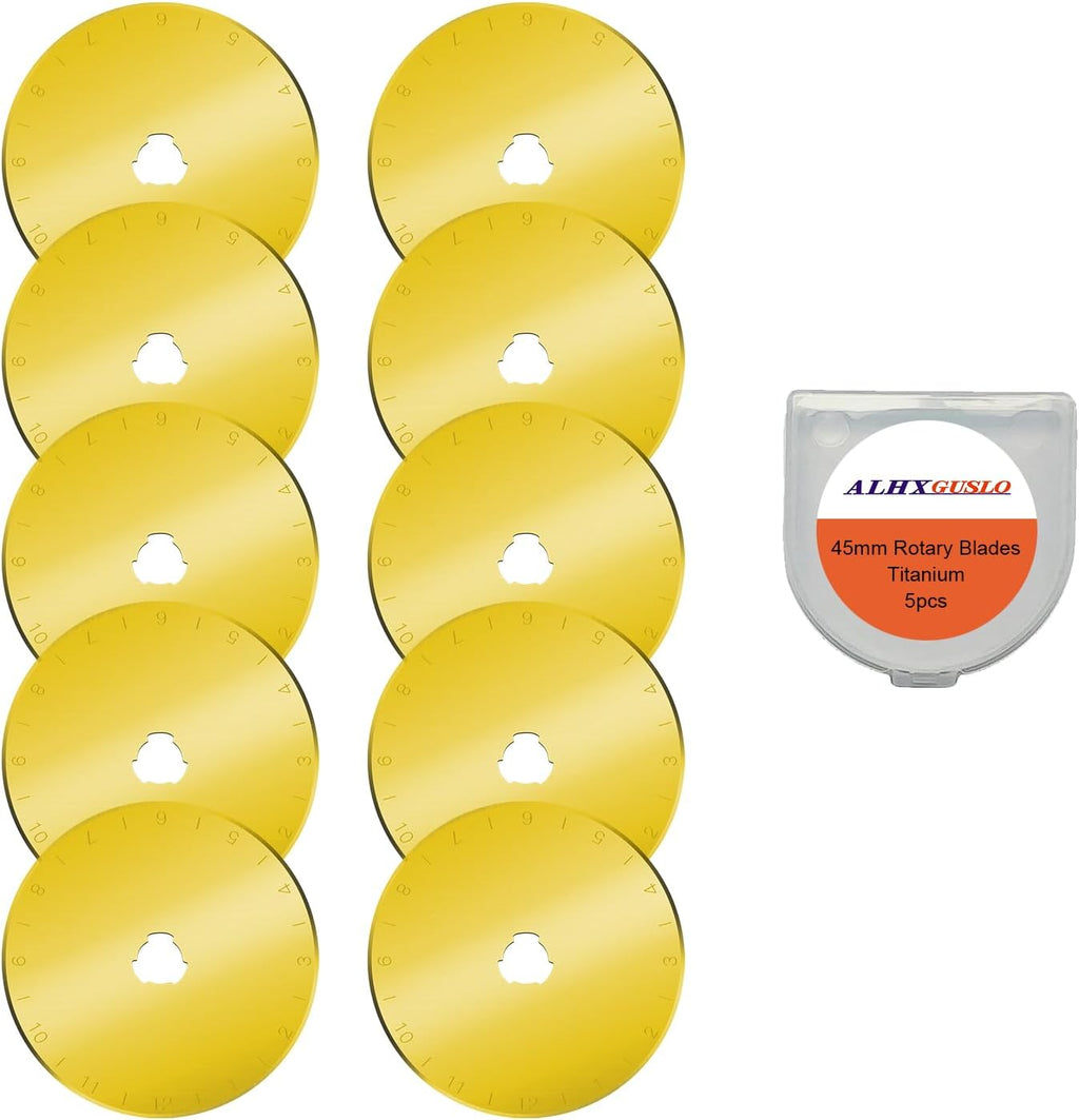 45mm Rotary Cutter Blades 10-Pack Replacement Blades Fits Fiskars