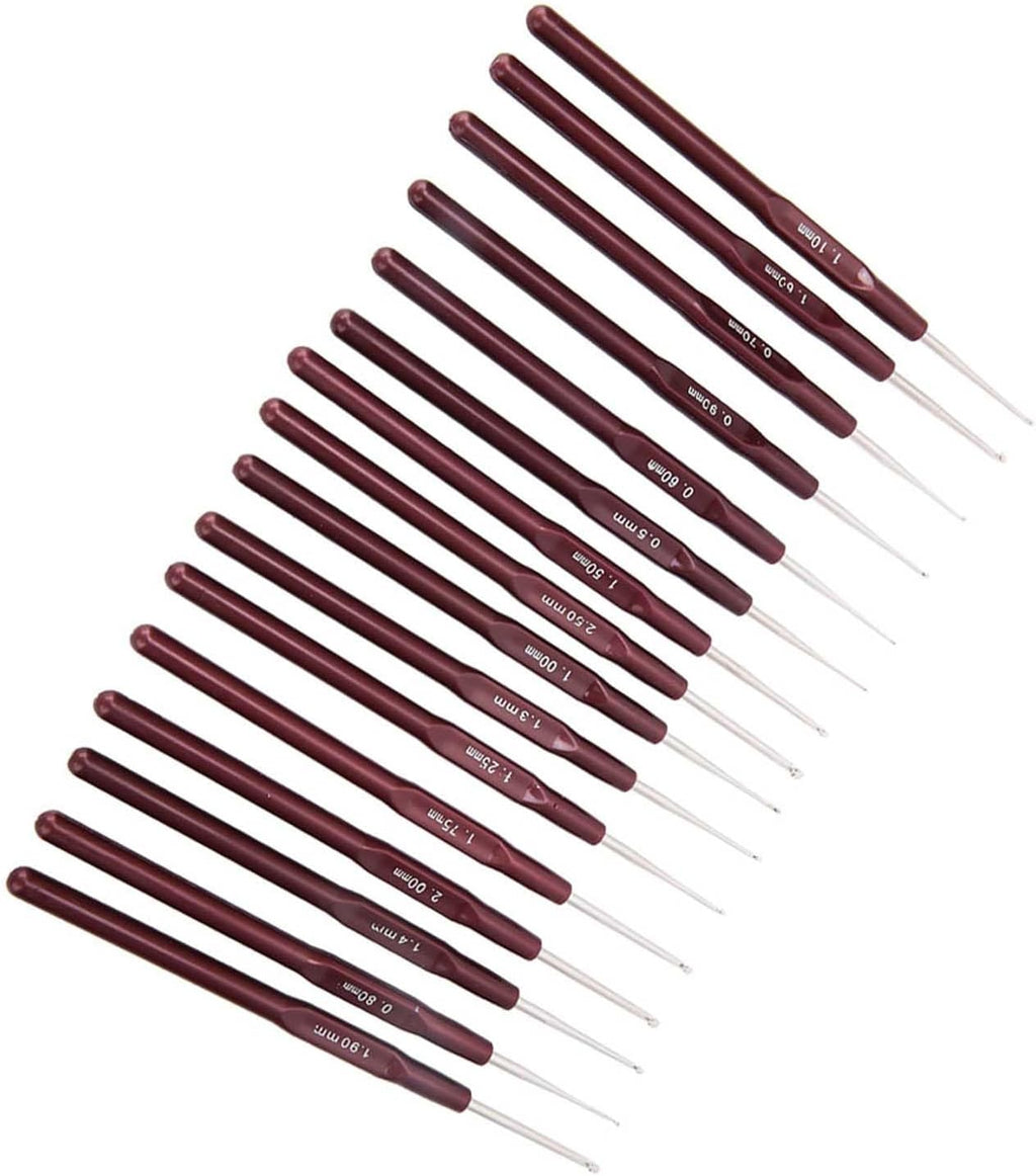 aqxreight Ultra Fine Lace Crochet Hook Set - 16PCS Stainless Steel