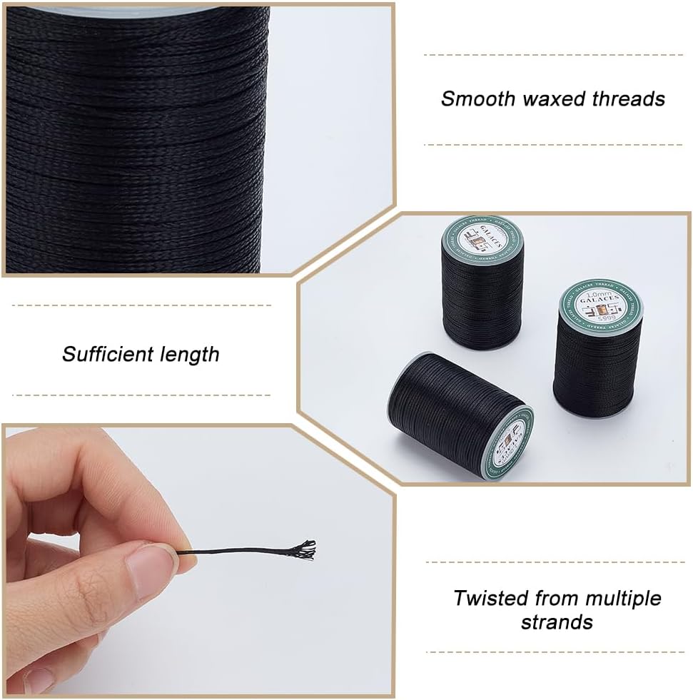 WEBEEDY 230 Yards Leather Sewing Waxed Thread 1mm Diameter Long
