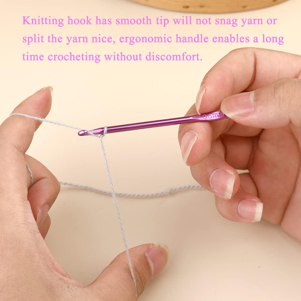 Iuuidu 3mm Aluminum Crochet Hook, Smooth Crochet Needles
