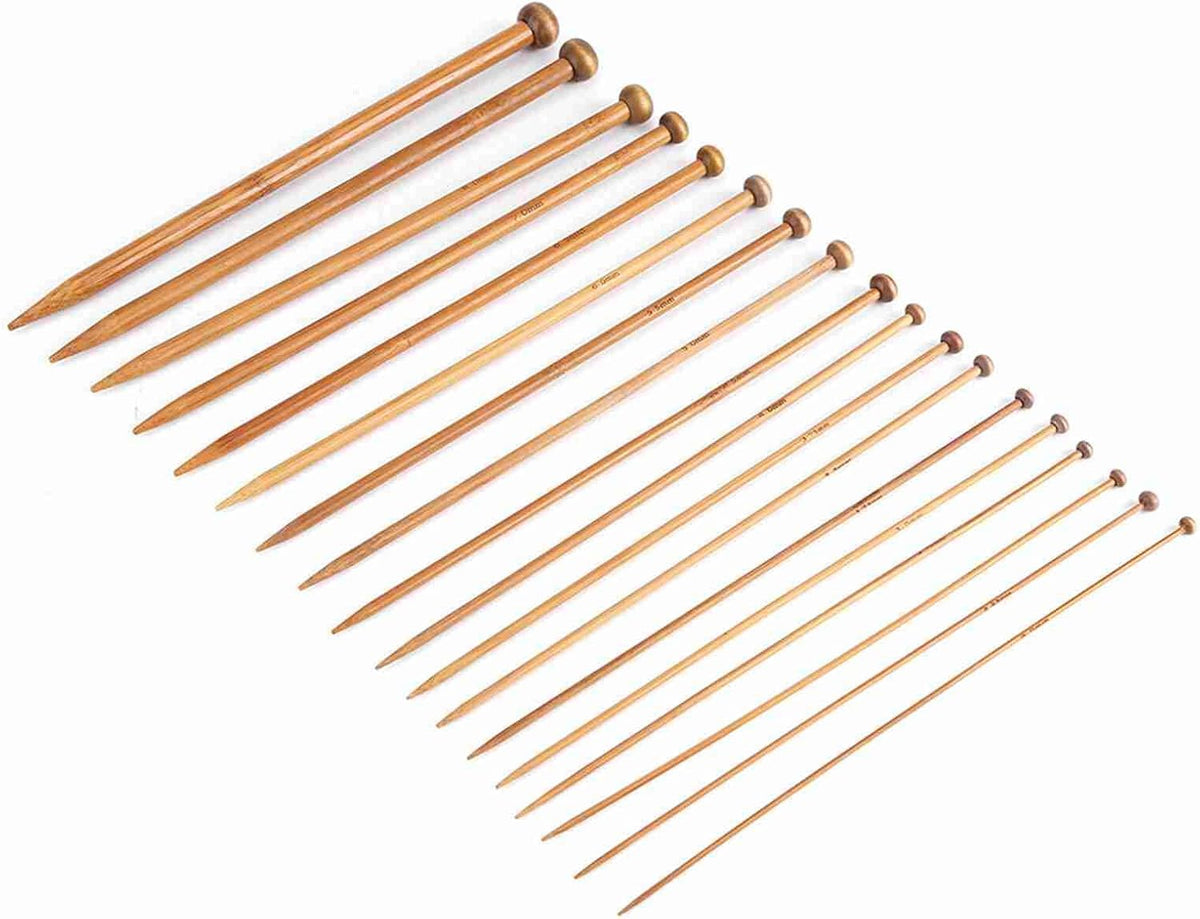 Luocute Knitting Needles Set 18 Sizes Single Pointed