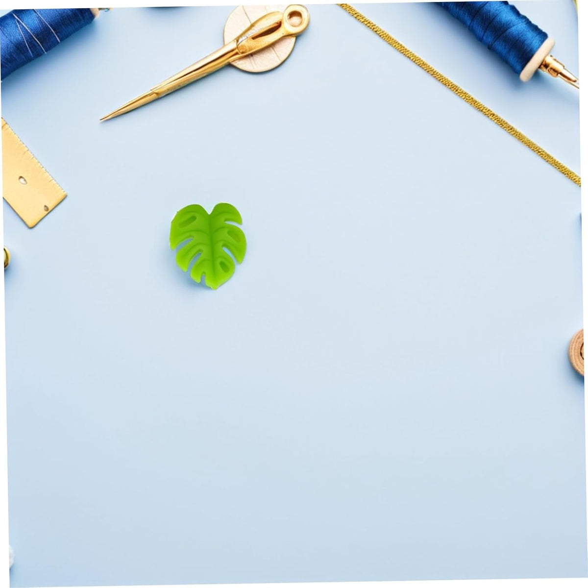 Tofficu 8pcs Cute Knitting Needle Stoppers: Cute Leaf Needle Point