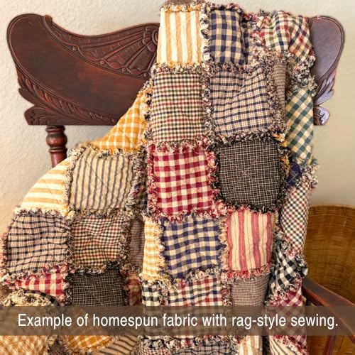 Set of 4 Fat Quarters, Heritage Navy Blue Assorted Plaid Gingham