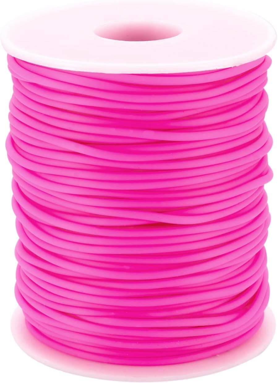 Beadthoven 2mm Hollow Pipe Rubber Tube Cords, 54.68Yards Barber Cord