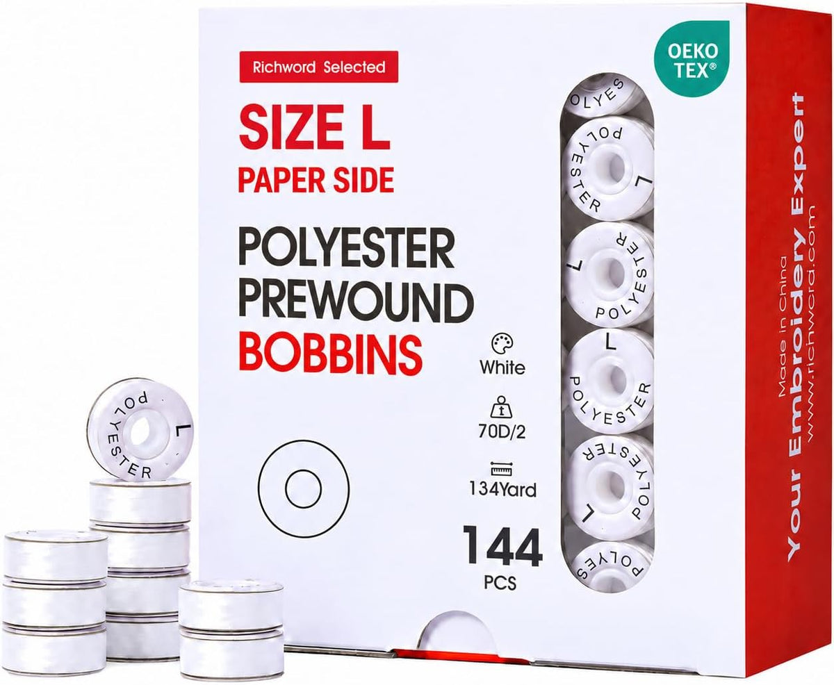 Poolin Size L(SA155) 70D/2(60WT) Cardboard Embroidery Bobbin Thread