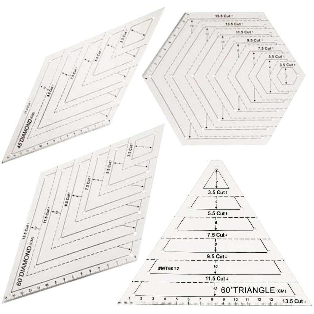 Quilting Rulers Patchwork Templates Transparent Triangle Hexagon