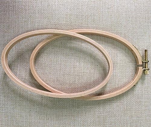 BWRMHME 6 X 4 Inch Wooden Hand Oval Embroidery Hoops for Cross-Stitch