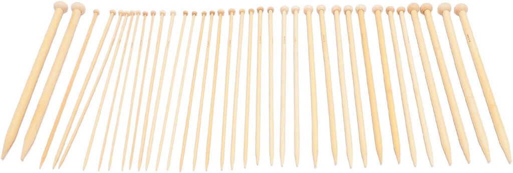 OVAQUIXI Bamboo Knitting Needles Set, 36pcs Carbonized Single Point