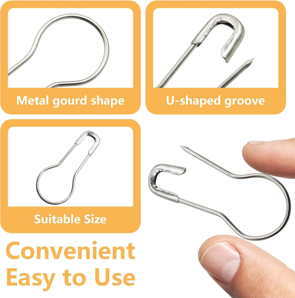 1000pcs Metal Safety Pins, Bulb Gourd Pins, 0.9” Clothing Tag Pin