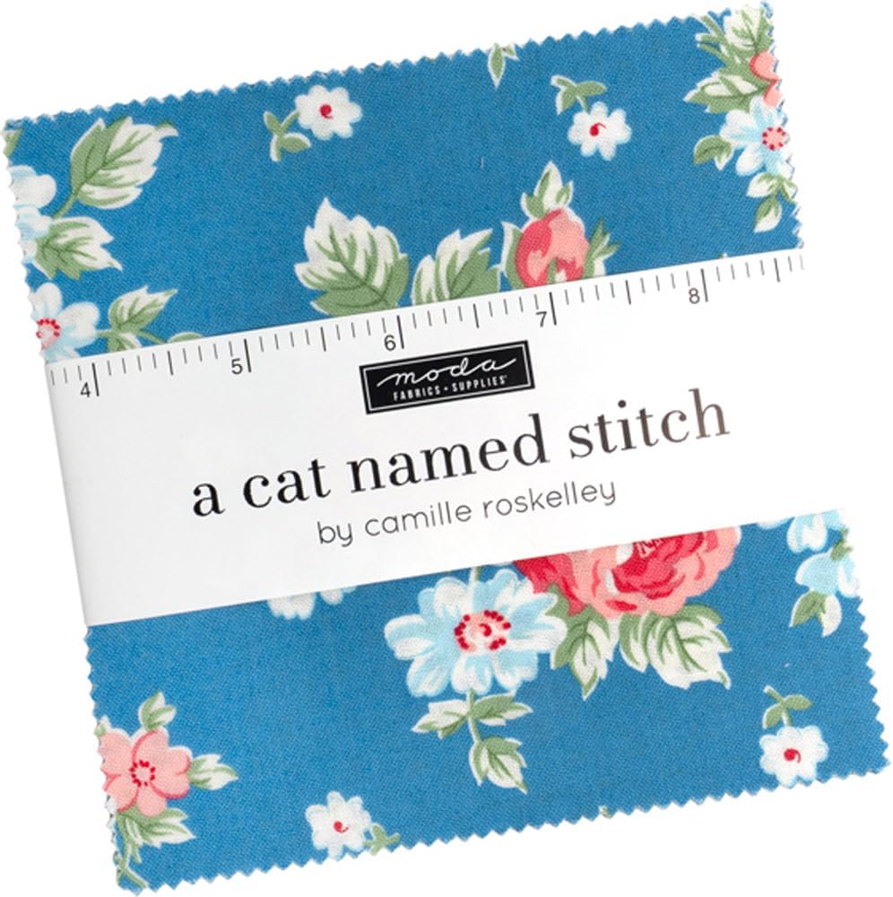 A Cat Named Stitch Charm Pack by Camille Roskelley 5” Precut Fabric