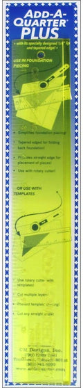 CM Designs Ruler 12" Add-A-Quarter Plus