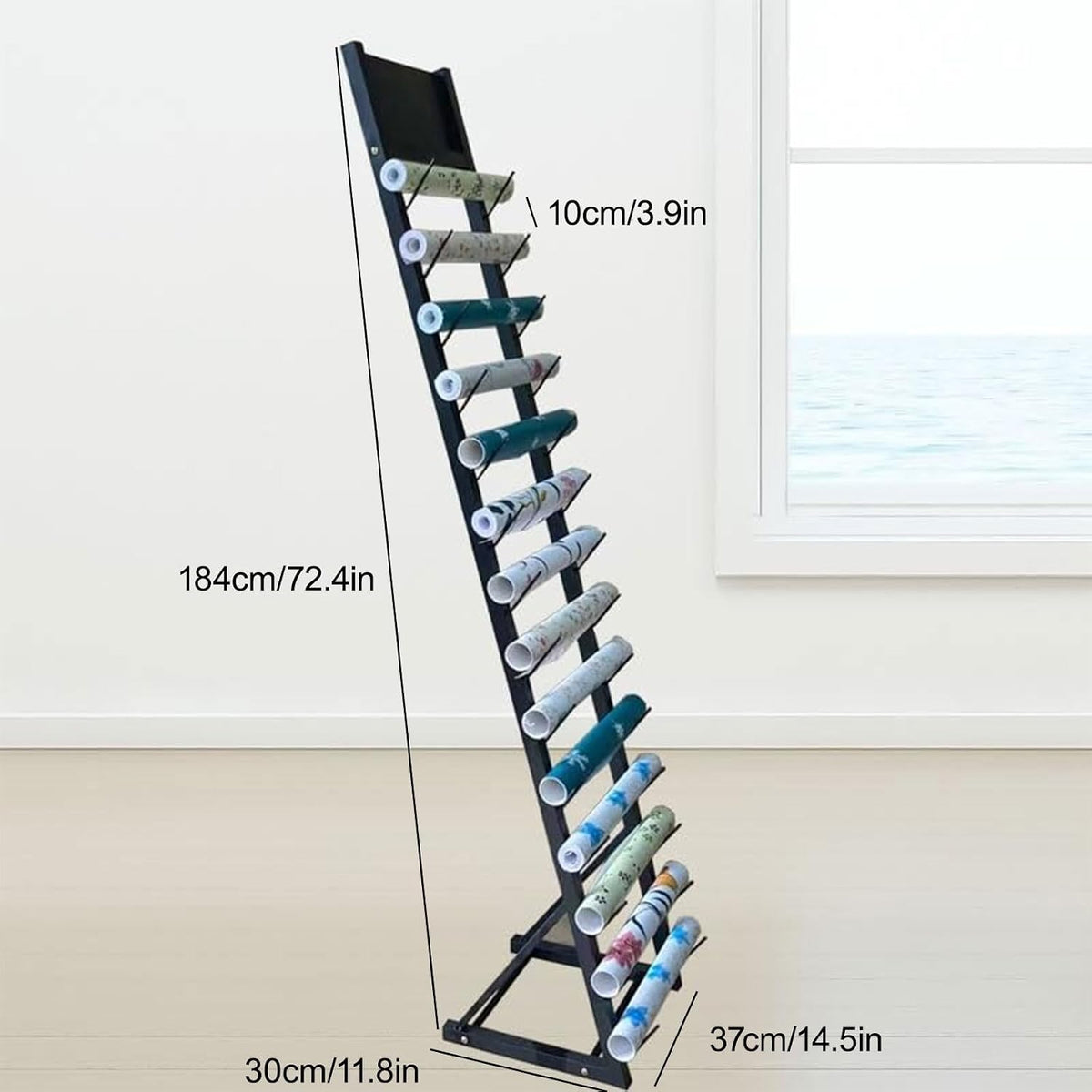 Commercial Fabric Roll Storage Rack, Heavy Duty Steel Organizer Holder