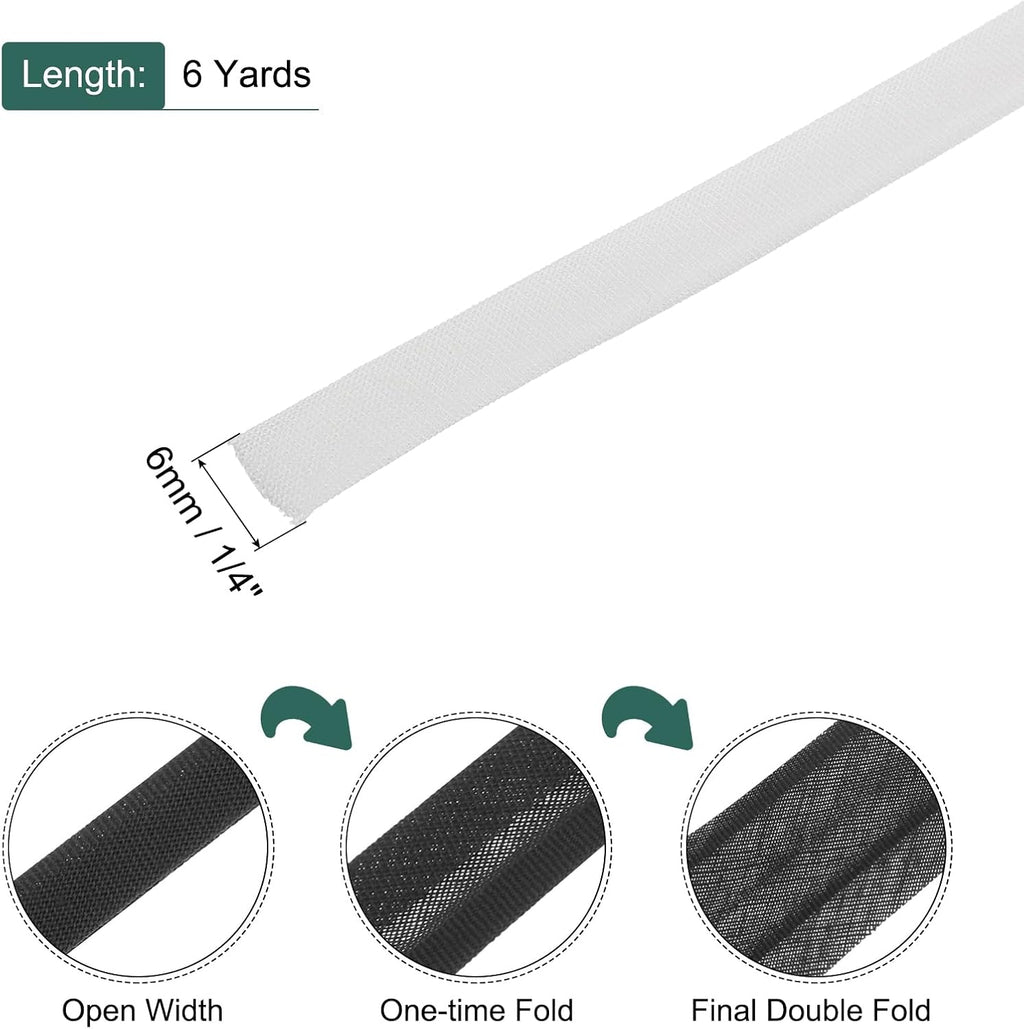 MECCANIXITY 1/4 Inch Double Fold Bias Tape Cotton Continuous Bulk Bias