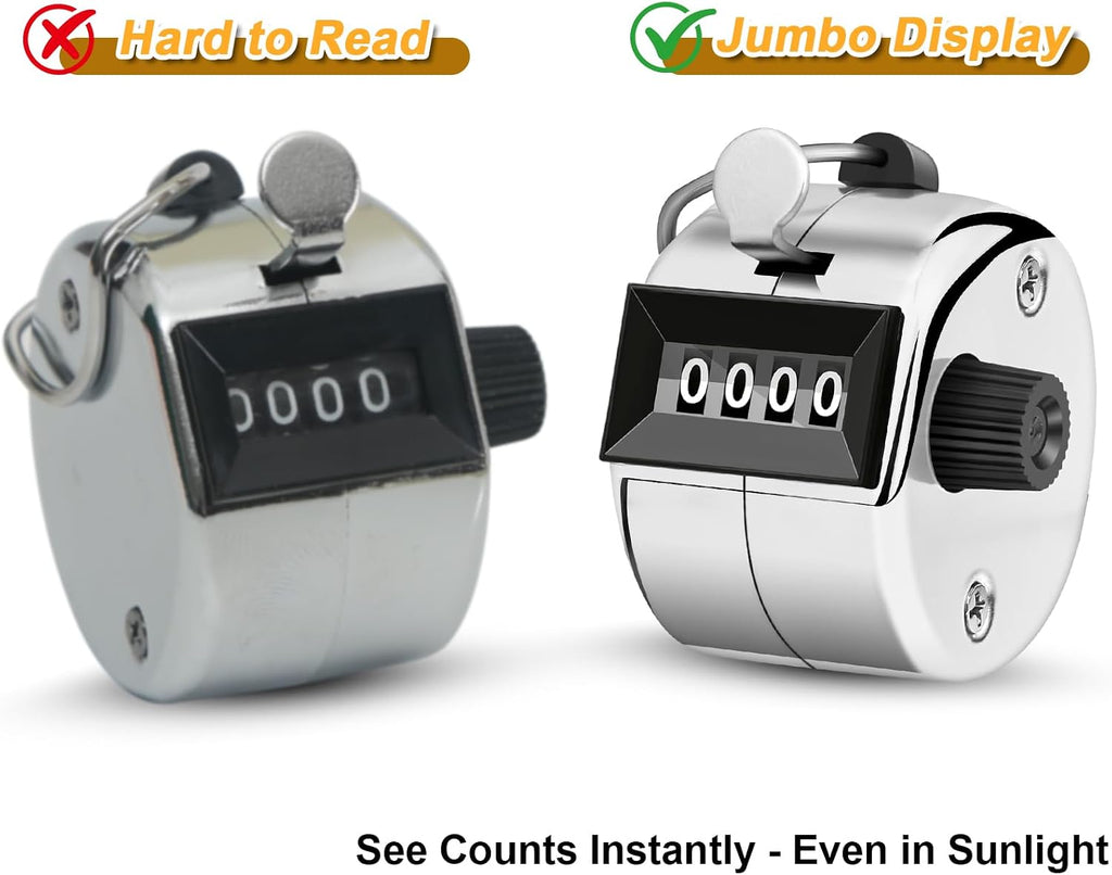 2 Pcs Clicker Counter, Hand Tally Counter with Large Display