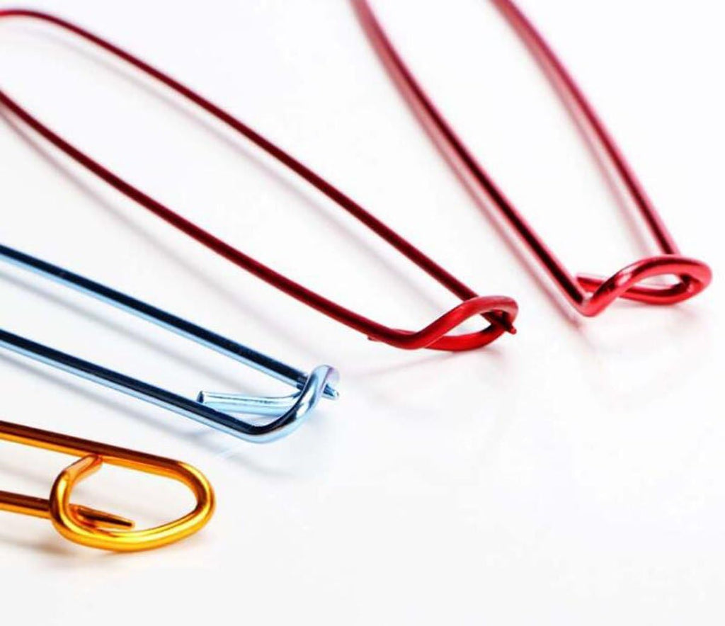 10 Pieces Aluminum Yarn Stitch Holder Safety Pins - 5 Sizes Crochet