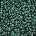 Toho Round Seed Beads 11/0#1207 'Marbled Opaque Turquoise/Blue' 8 Gram