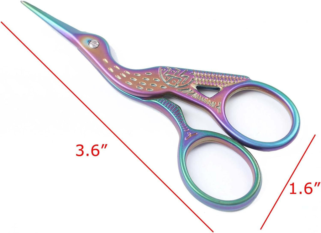 BIHRTC Embroidery Craft Scissors Stainless Steel Sharp Tip Stork
