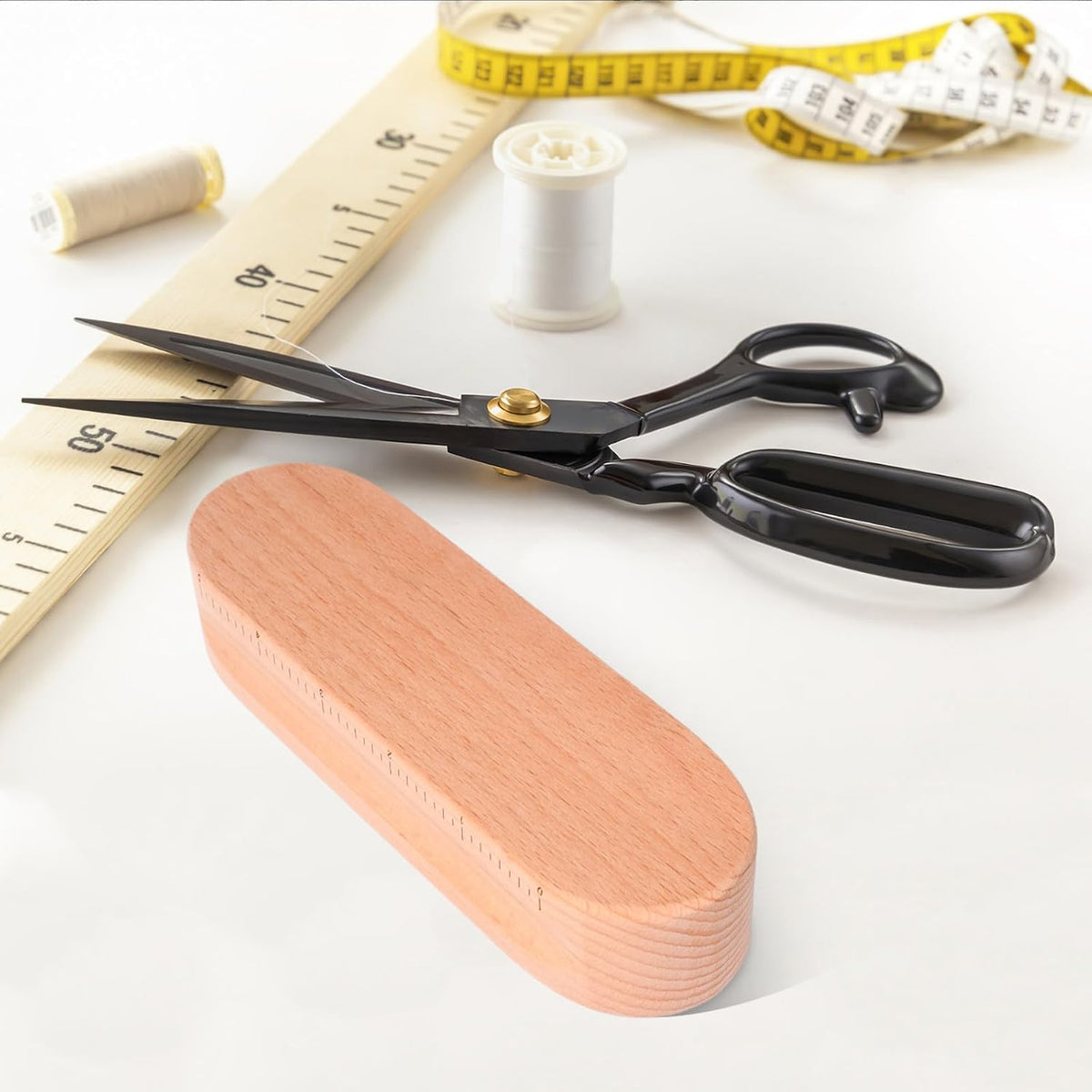 2Pcs Wooden Seam Pressing Clappers for Quilting, Khaki