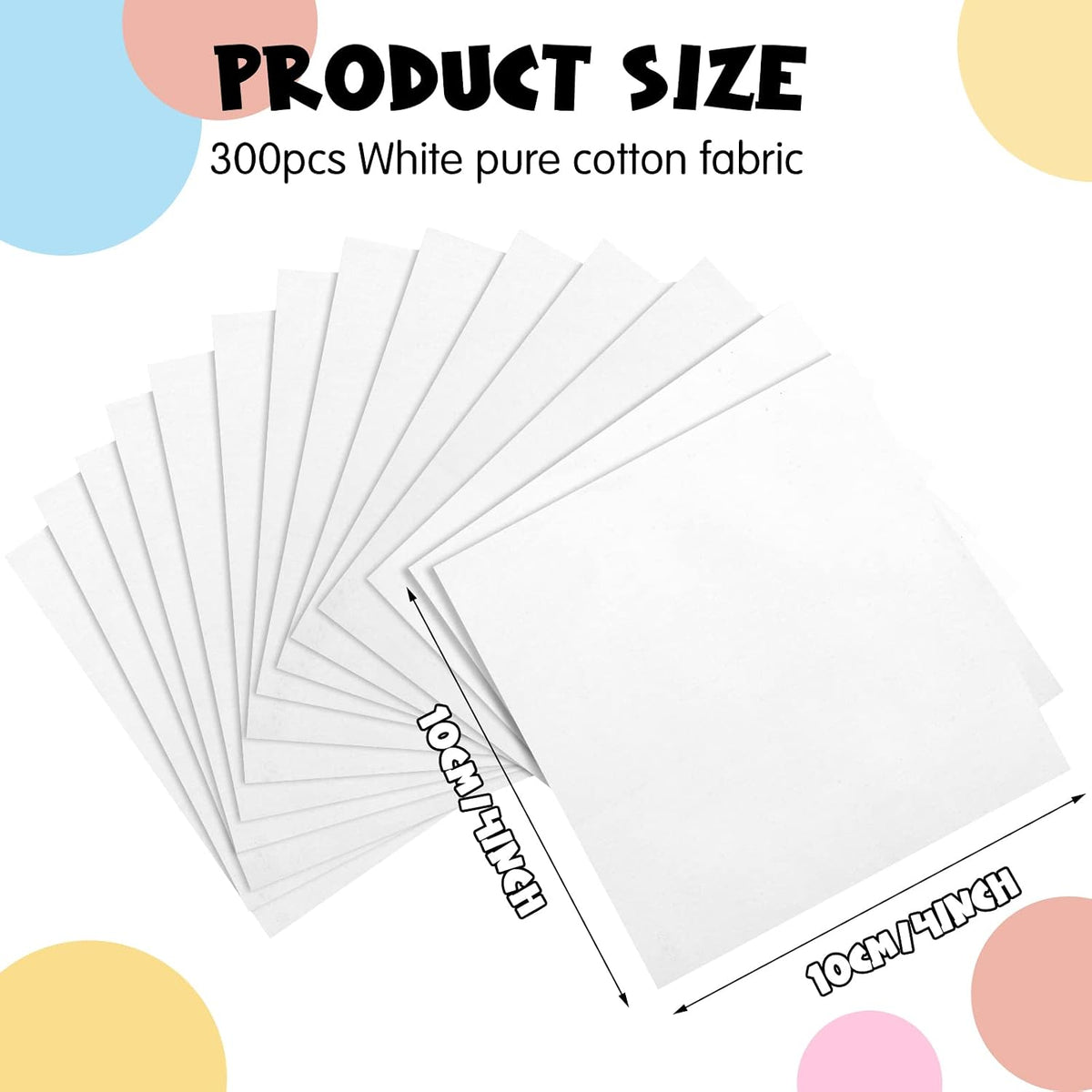 Mixweer 300 Pcs 4 x 4 Inches Cotton Fabric Squares Precut Quilting