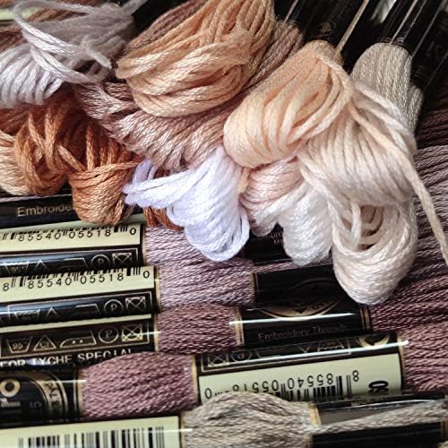 levylisa Embroidery Floss 30 Skeins Cross Stitch Threads Brown White