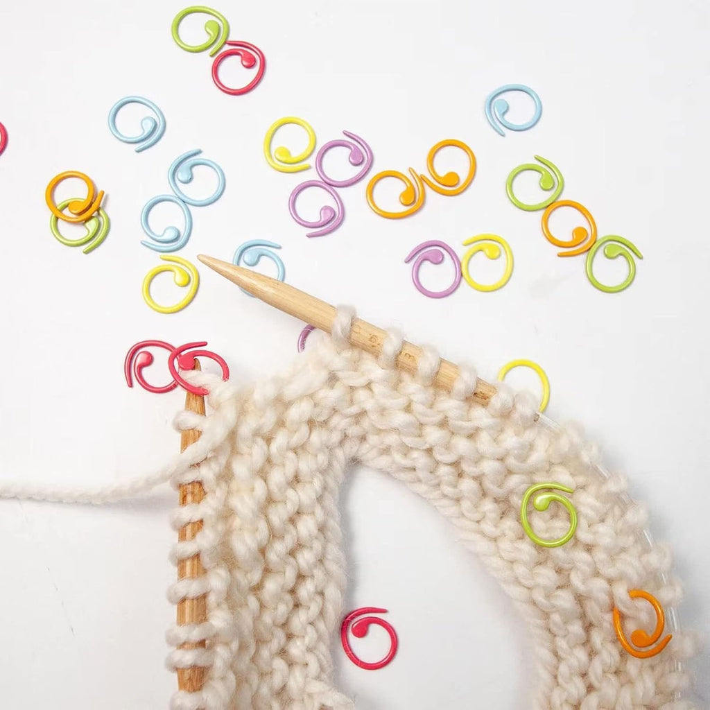 Hilsayum 30Pcs Multicolor Spiral Stitch Markers Knitting Stitch Rings