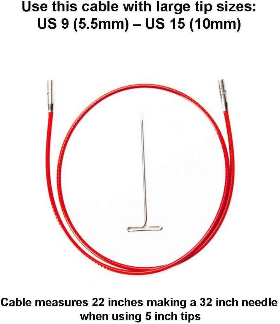 ChiaoGoo Twist Red Cable 22-Inch [L] for Large Circular Needle Tips