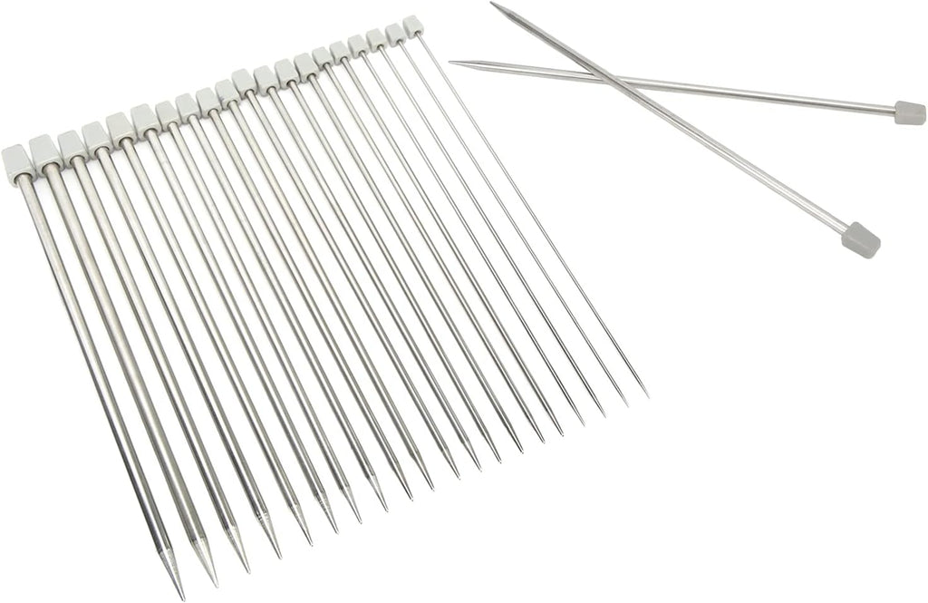 11 Pairs of Stainless Steel Knitting Needles, Metal Knitting Needles