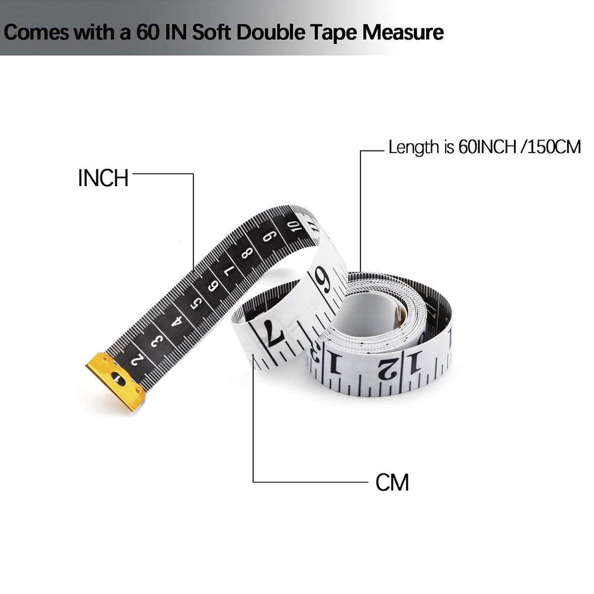 3 Pack Tape Measures Retractable Measuring Tape for Body, 60-Inch