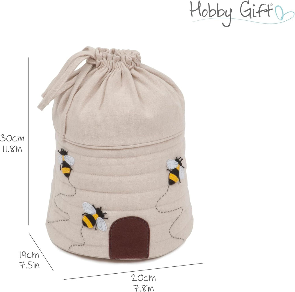 Hobby Gift Drawstring Project Bag for Knitting & Crochet, Cotton Yarn