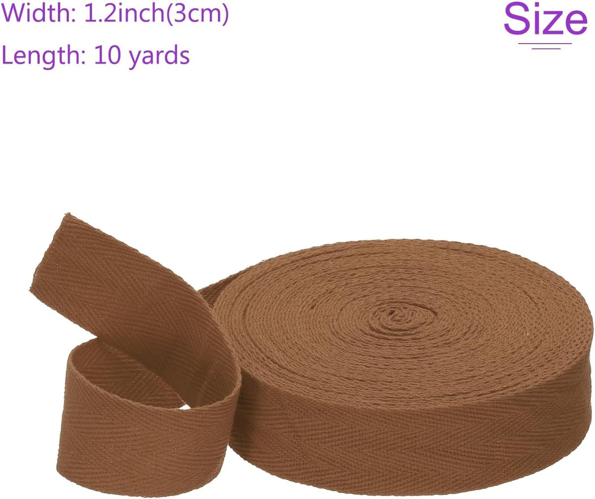 DMiotech 1.2"(3cm) 10 Yards Cotton Twill Tape Cotton Ribbons Bias