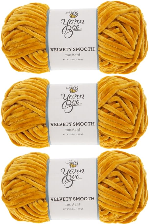 Hobby Lobby Velvety Smooth Yarn, 12 Mustard, Set of 3