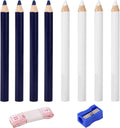 BOXOB 8pcs Fabric Pencils for Sewing, White and Blue
