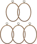 PATIKIL 10x7.1inch Embroidery Hoops, 5Pieces Imitated Wood Oval Frame