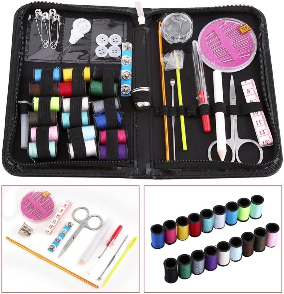Anu Limen 58 Pcs Basic Sewing Kit, Portable Needle and Thread Set with