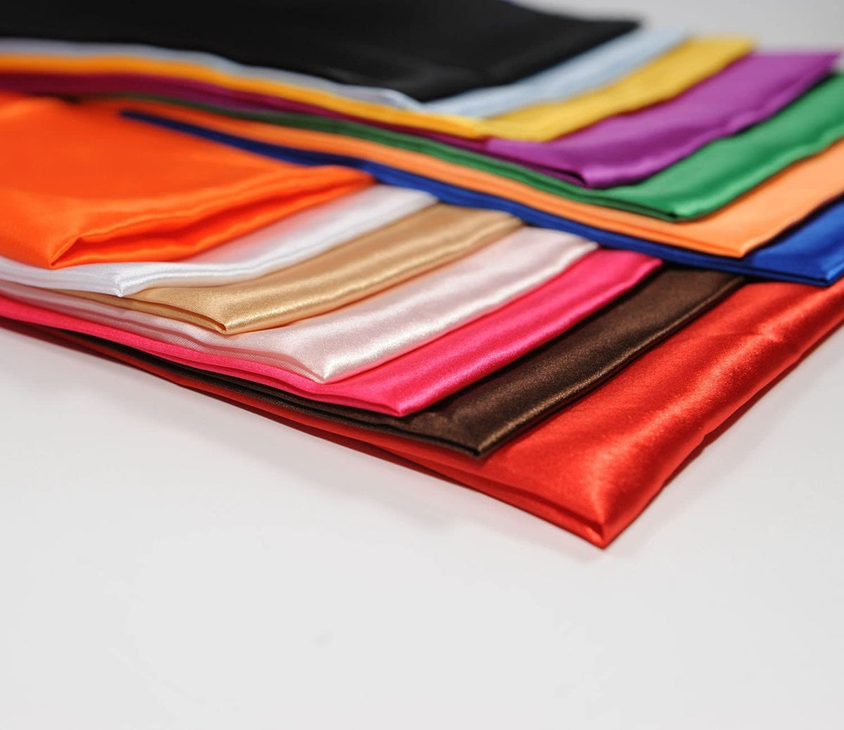 14pcs Solid Color Fat Quarter Sikly Satin Patchwork Fabric For Bundle