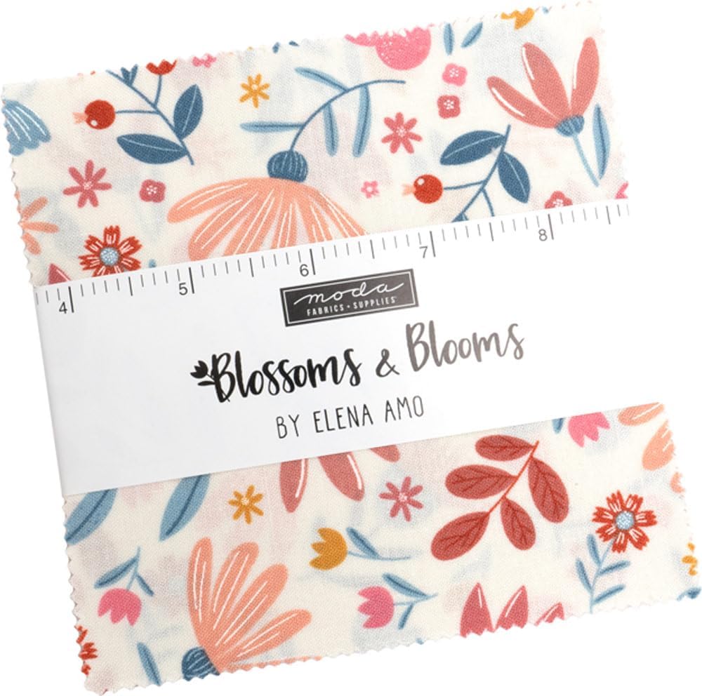 Blossoms and Blooms Charm Pack by Elena Amo 5-Inch Precut Fabric